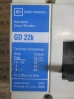Cutler-Hammer GD 22k Circuit Breaker 15A 240/480VAC 65k/22k 250VDC 10k *Tested* - Image 7