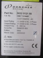 DANAHER 9032 0121 50 Servo Controller Danaher DMC2 51540P 400VAC 11A *Tested* - Image 9