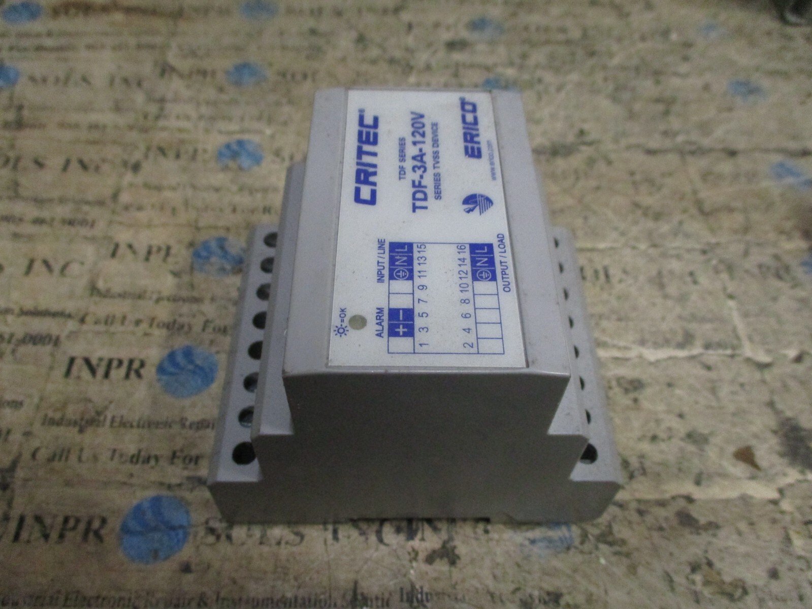 ERICO-TDF-3A-120V-TDF-Series-TVSS-Device-ERICO-TDF-3A-120V-3A-120VACDC-Tested-155802322759 ERICO TDF-3A-120V TDF Series TVSS Device ERICO TDF-3A-120V 3A 120VAC/DC *Tested* - Image 1