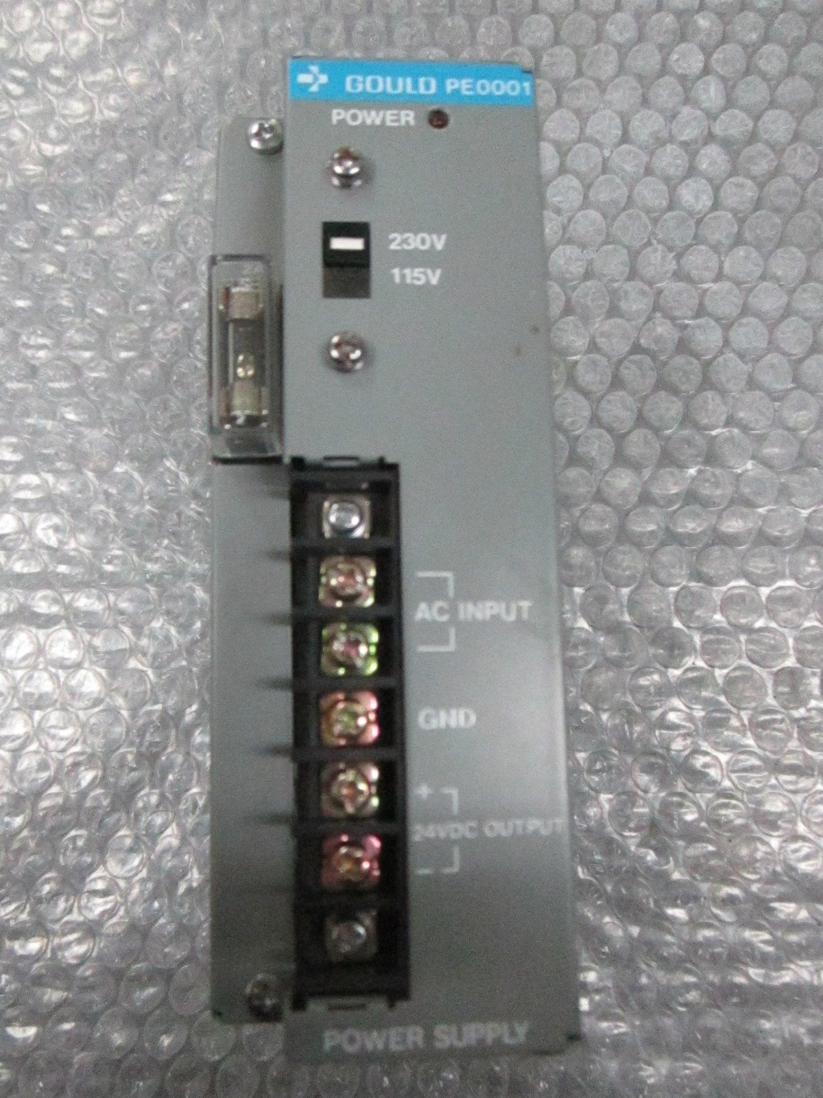 Gould-PE-0001-000-AC-Power-Supply-115VAC-12A-24VDC-Output-Rev-A-Tested-161401137049 Gould PE-0001-000 AC Power Supply 115VAC 1.2A 24VDC Output Rev A *Tested* - Image 1