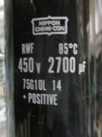 NIPPON CHEMI-CON 75G10L 14 Capactior 2700uF 450V RWF 752G10L Capacitor *Tested* - Image 7