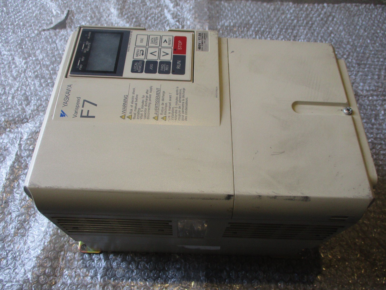 Yaskawa-CIMR-F7U47P5-Varispeed-F7-AC-Drive-380-480VAC-17A-13kVA-3PH-Tested-155074237719 Yaskawa CIMR-F7U47P5 Varispeed F7 AC Drive 380-480VAC 17A 13kVA 3PH *Tested* - Image 1