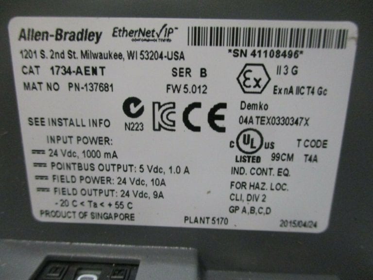 Allen-Bradley 1734-AENT Point I/O Module Ser B 1734-IB8 1734-OB8 Module