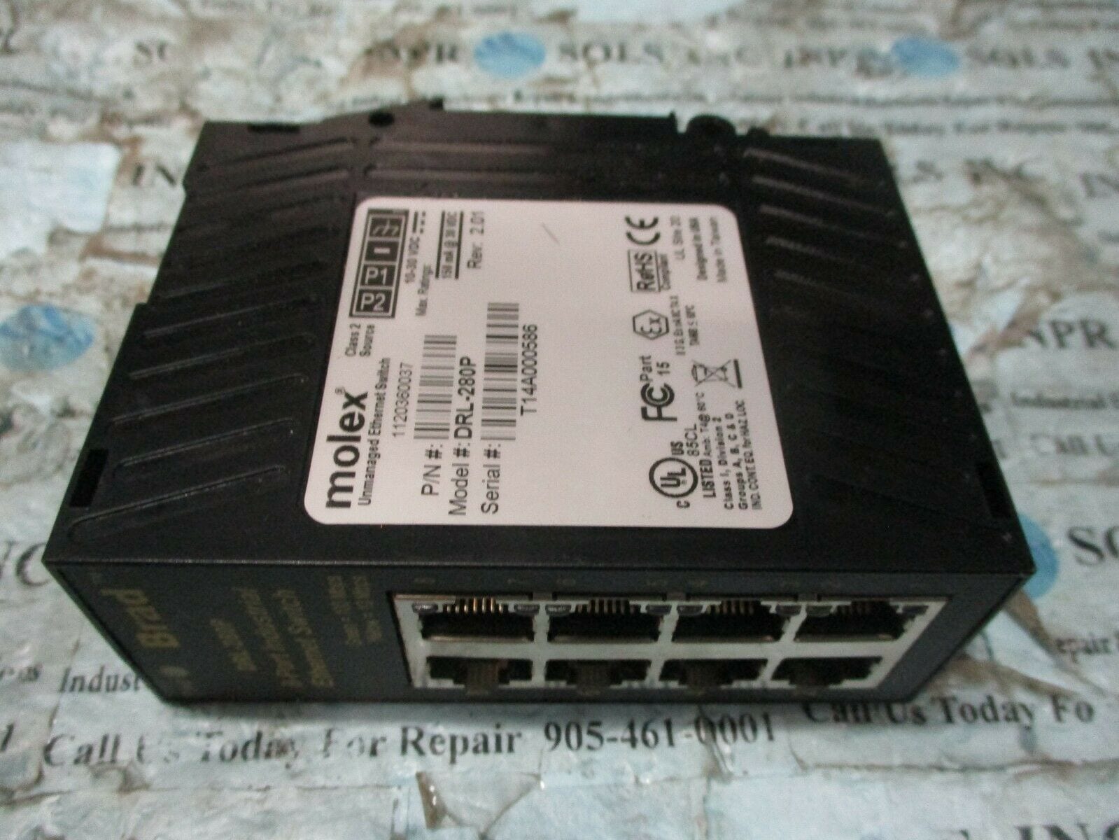 Details about   Brad DRL-280P 8-Port Industrial Ethernet Switch Molex 10-30VDC Rev 2.01 *Tested*