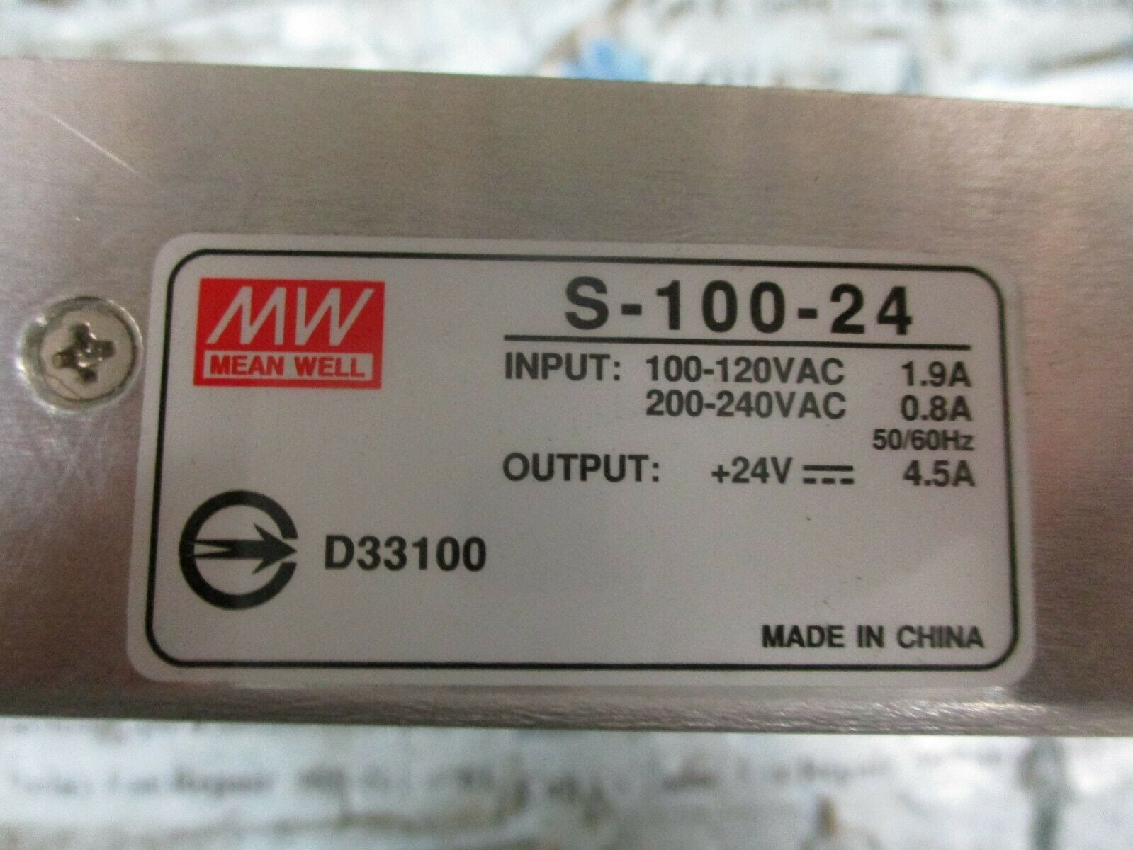 LPS-100-27 PWR Sup unité d'impulsion 102.6 W 248370VDC 88132/176264VAC MeanWell 
