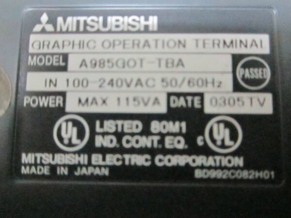 Mitsubishi A985GOT-TBA Graphic Operation Terminal 100-240VAC 115VA*Fully Tested* - Image 13
