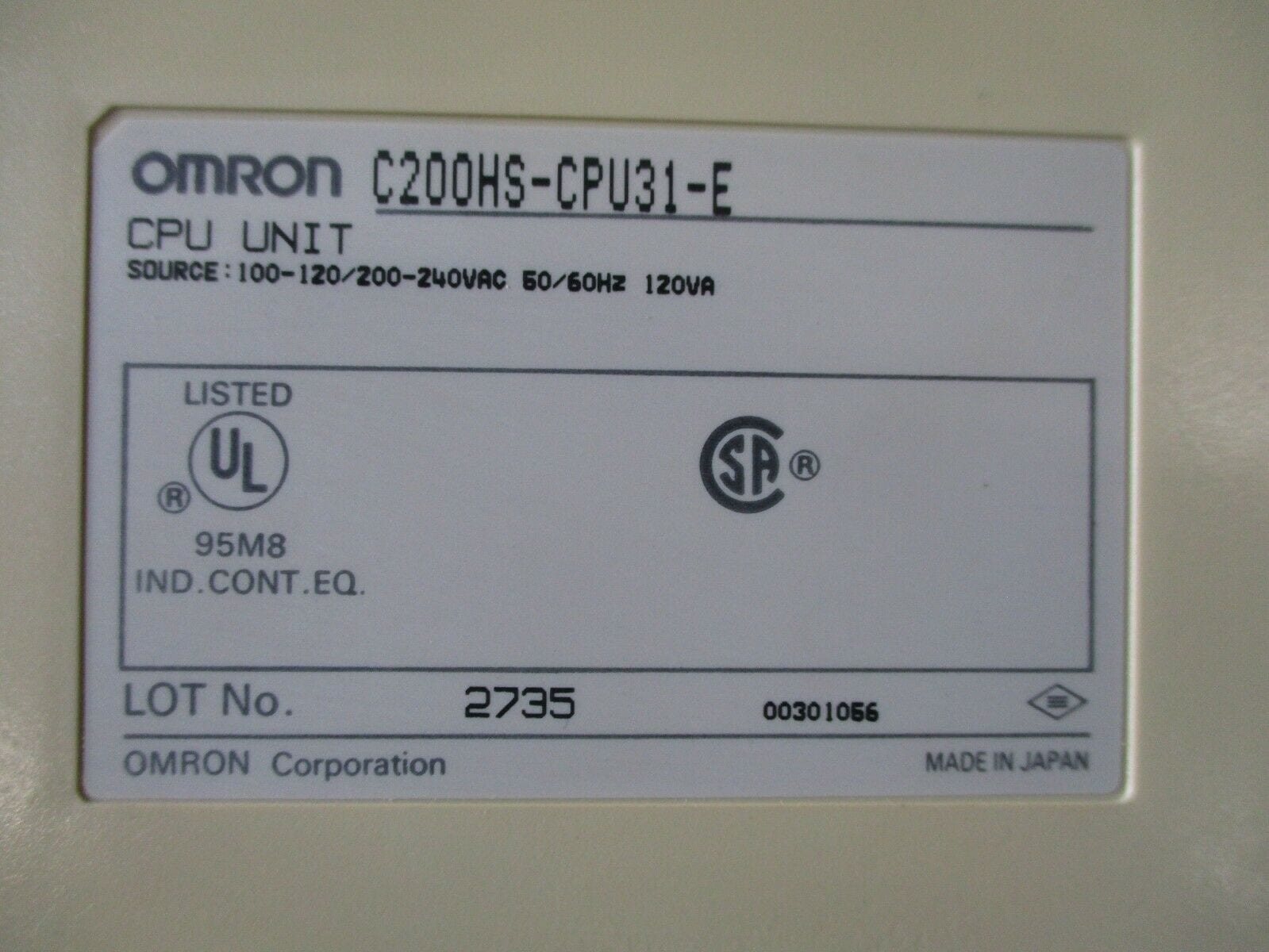 1pc new Omron CPU module C200HS-CPU31-E fast delivery