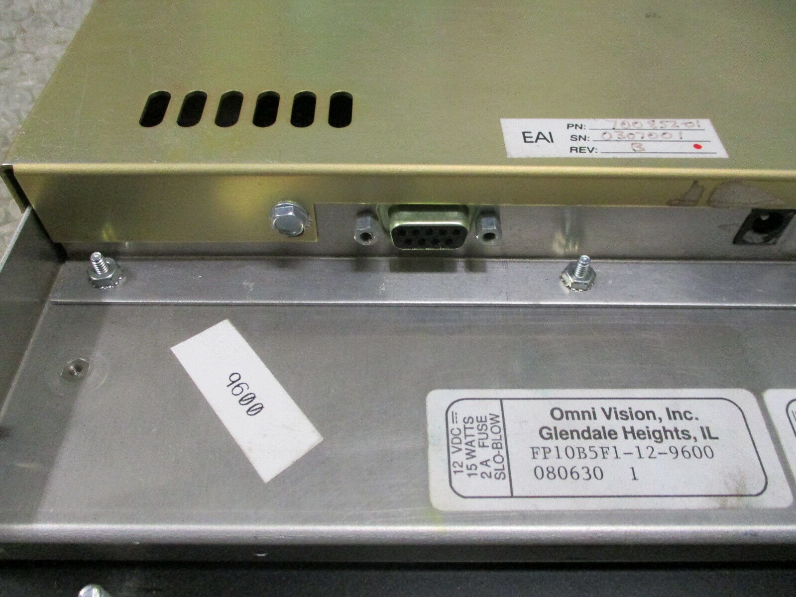 Omni Vision FP10B5F2-12-9600 Operator Interface Touch Screen 