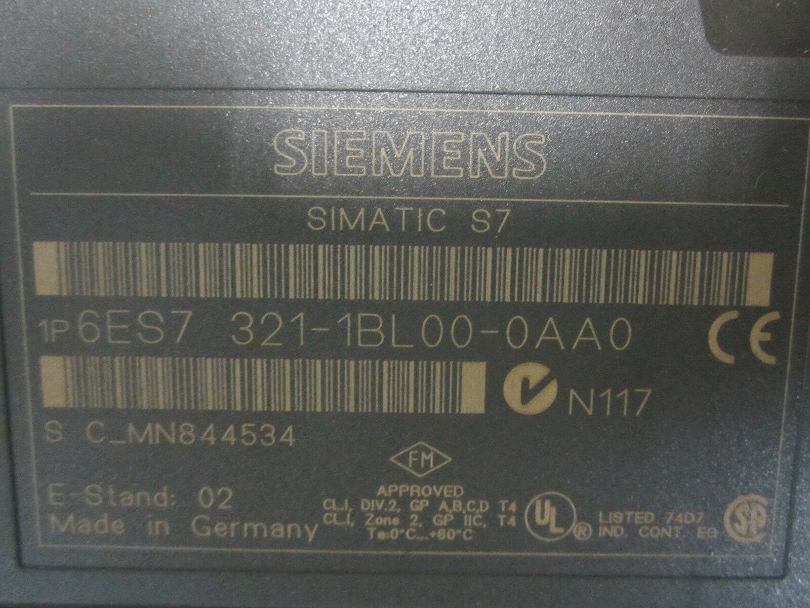 5 Siemens Simatic S7 6ES7 321-1BL00-0AA0 Simatic E-Stand 