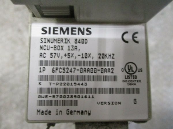 G Siemens Sinumerik 840D NCU-BOX 13A 6FC5247-0AA00-0AA2 Version 