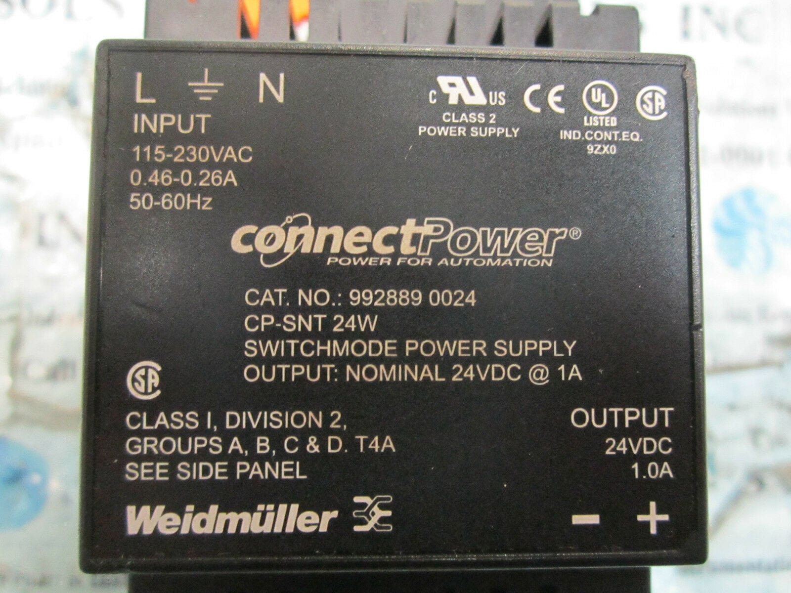 New Weidmuller 991884 0024 CP-SNT 12W 24VDC Switch Mode Power Supply Unit 
